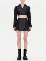 Clare Patchwork Cropped Blazer
