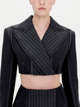 Clare Patchwork Cropped Blazer