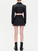 Clare Patchwork Cropped Blazer