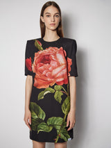 Print Crepe Dress Ash Black Red