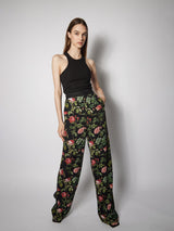 Oversized Trousers With Side Stripes And All Over Print