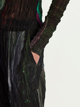 Wide Leg Crushed Silk Trouser