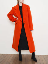 Wide Lapel Wool Coat