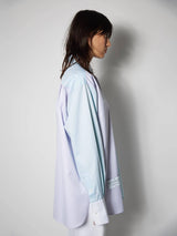 Long-sleeved Patchwork Tricolor Shirt