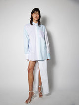 Long-sleeved Patchwork Tricolor Shirt