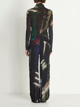 Wide Leg Crushed Silk Trouser