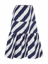 Twisted Stripes Gathered Skirt
