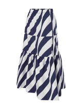 Twisted Stripes Gathered Skirt