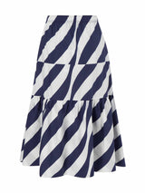 Twisted Stripes Gathered Skirt