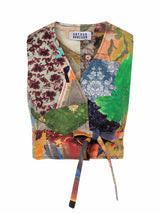 Baroque Print Cropped Vest - Speakthestore