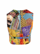Baroque Print Cropped Vest - Speakthestore