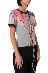 Albina Cotton Corset T-shirt Principessa Rosa