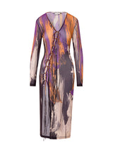 Tie Up Mesh Cover Dress