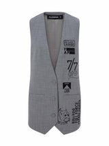 Brandon Embroidery Grey Black