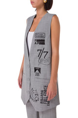 Brandon Embroidery Grey Black
