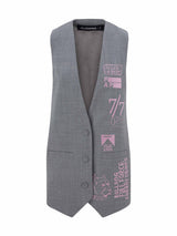 Brandon Embroidery Grey Pink