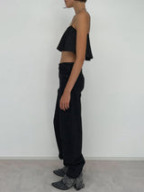 Lisa Crystal Crop Top Black