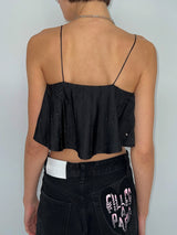 Lisa Crystal Crop Top Black