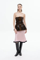 FUZZY HEM MIDI SKIRT