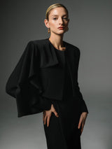 Cropped Blazer with Drape