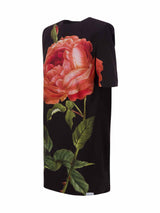 Print Crepe Dress Ash Black Red