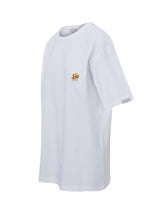 White Oversized Tee Shirt Embroidered