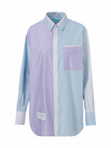 Long-sleeved Patchwork Tricolor Shirt