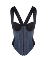 Hasan Denim Corset Women Lightblue