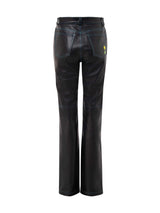 Real Leather Unisex Pants With Cuts And Embroidery - Speakthestore