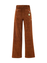 Workwear Velvet Pants With Patches - Speakthestore
