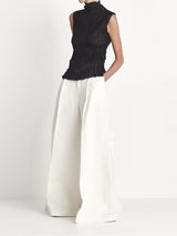 The Wide Leg Pleated Trouser