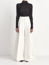 The Wide Leg Pleated Trouser