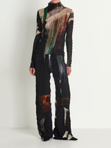 Wide Leg Crushed Silk Trouser