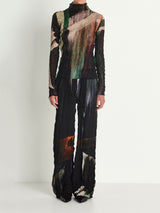 Wide Leg Crushed Silk Trouser