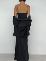 Sunset Black Crystal Long Dress