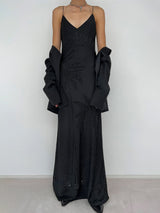 Sunset Black Crystal Long Dress