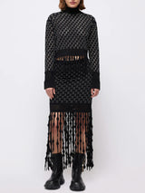 Filippa Lattice Fringe Skirt