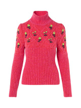 Turtleneck Oma Sweater With Hand Embroderies - Speakthestore