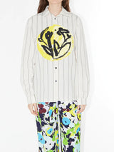 Pinstripe Unisex Shirt With Central Patch