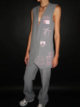 Brandon Embroidery Grey Pink
