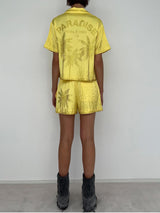 Paradise Yellow Crystal Shorts
