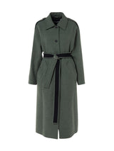 Seize Long Coat Recycled Wool Melange Green - Speakthestore
