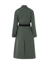 Seize Long Coat Recycled Wool Melange Green - Speakthestore