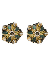 Five Petal Emerald Earring