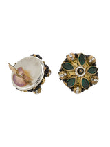 Five Petal Emerald Earring