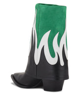 Folded Cowboy Boots, Flames Embroideries - Speakthestore