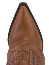 Folded Cowboy Low Boots With Embroideries - Speakthestore