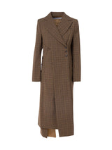 Asymmetric Long Plaid Blazer