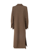 Asymmetric Long Plaid Blazer