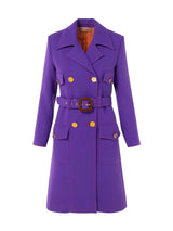 Long Sartorial Jacket With Belt And Front Pockets - Speakthestore
